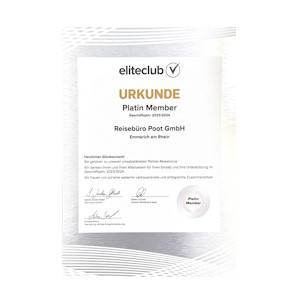 Reisebüro - Vtours Elite Partner Urkunde Vtour Platin Member Top 10 Reisebüro
