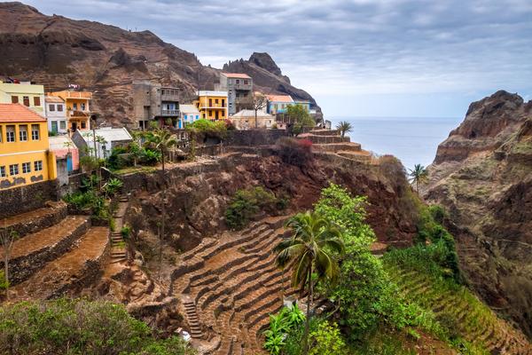 Fontainhas Dorf und Reisterrassen Santo Antao Insel
