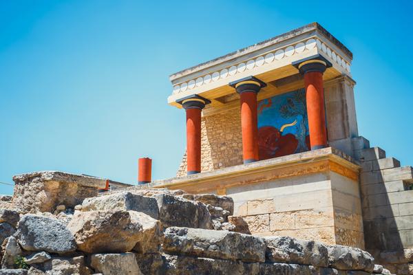 Ruinen vom Minoa Palace von Knossos auf Kreta