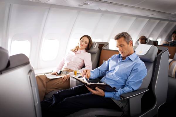 Lufthansa stoelen in de business class